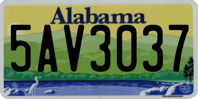 AL license plate 5AV3037