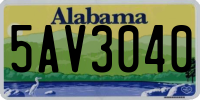AL license plate 5AV3040