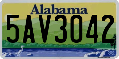 AL license plate 5AV3042
