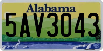 AL license plate 5AV3043