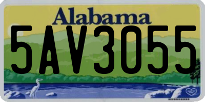 AL license plate 5AV3055