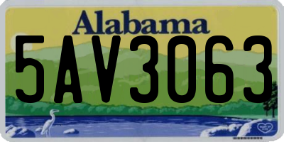 AL license plate 5AV3063