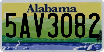 AL license plate 5AV3082