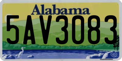 AL license plate 5AV3083