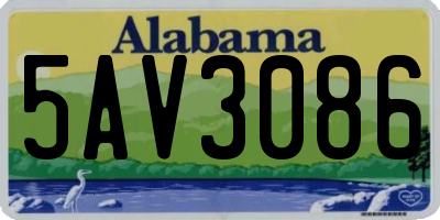 AL license plate 5AV3086