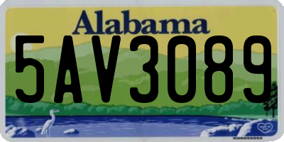 AL license plate 5AV3089