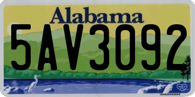 AL license plate 5AV3092