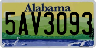 AL license plate 5AV3093