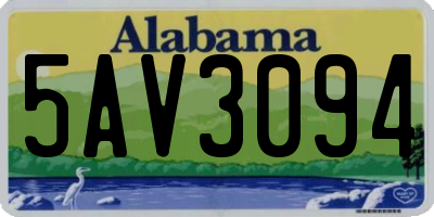 AL license plate 5AV3094