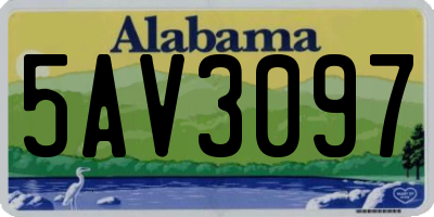 AL license plate 5AV3097