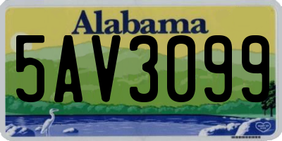 AL license plate 5AV3099