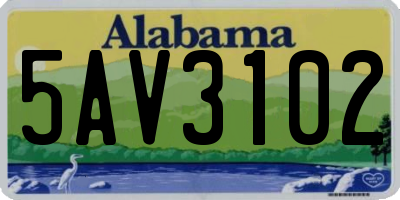 AL license plate 5AV3102