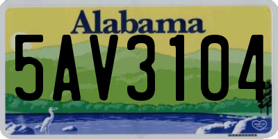 AL license plate 5AV3104