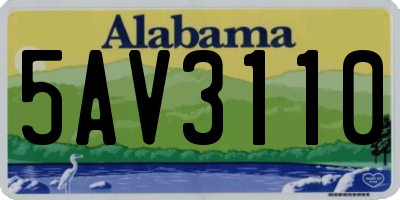 AL license plate 5AV3110