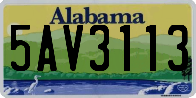 AL license plate 5AV3113