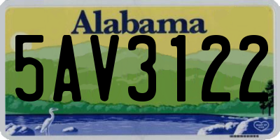 AL license plate 5AV3122