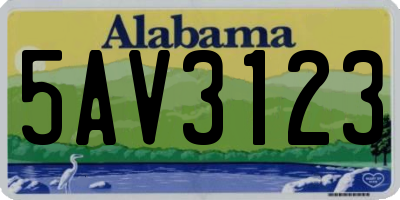AL license plate 5AV3123