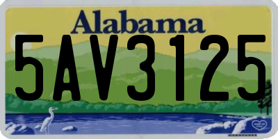 AL license plate 5AV3125