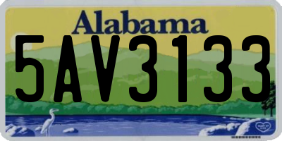 AL license plate 5AV3133