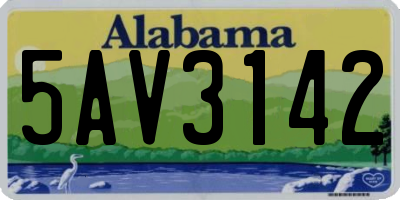 AL license plate 5AV3142