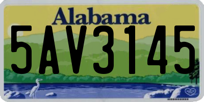 AL license plate 5AV3145