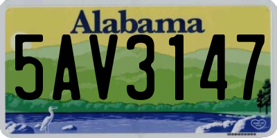 AL license plate 5AV3147