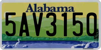 AL license plate 5AV3150
