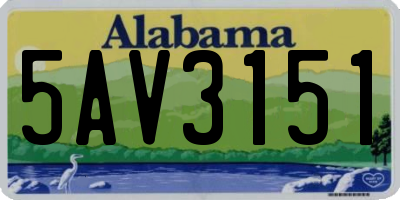 AL license plate 5AV3151