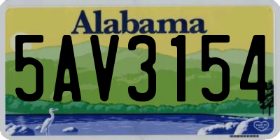 AL license plate 5AV3154
