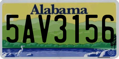 AL license plate 5AV3156