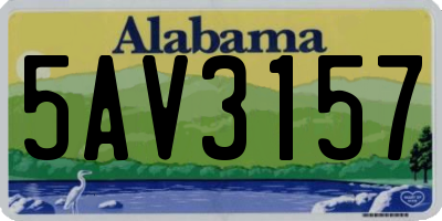 AL license plate 5AV3157