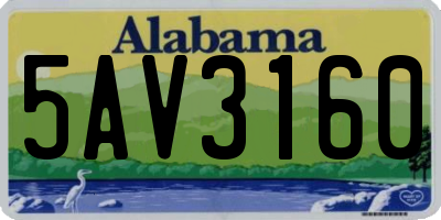 AL license plate 5AV3160