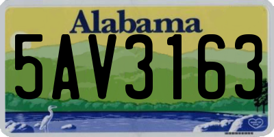 AL license plate 5AV3163