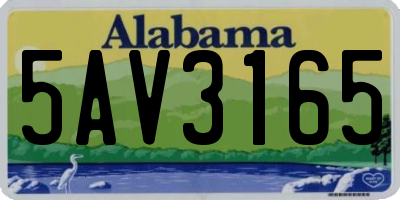 AL license plate 5AV3165