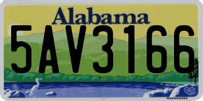 AL license plate 5AV3166