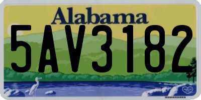 AL license plate 5AV3182