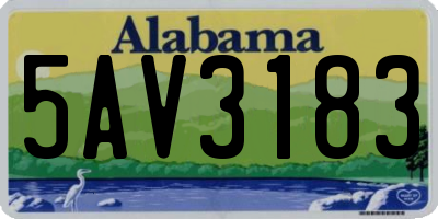 AL license plate 5AV3183