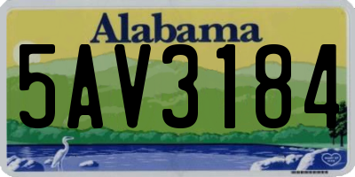 AL license plate 5AV3184