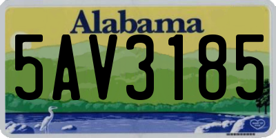 AL license plate 5AV3185