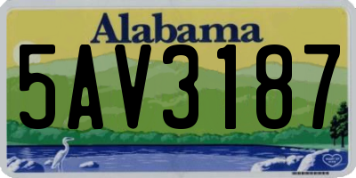 AL license plate 5AV3187