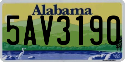 AL license plate 5AV3190
