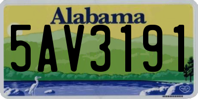 AL license plate 5AV3191
