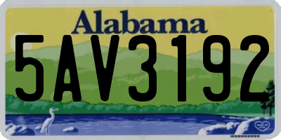 AL license plate 5AV3192