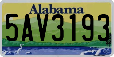 AL license plate 5AV3193