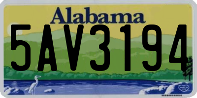 AL license plate 5AV3194
