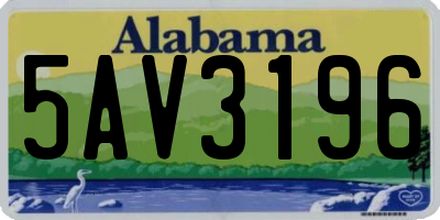 AL license plate 5AV3196