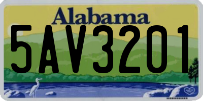 AL license plate 5AV3201