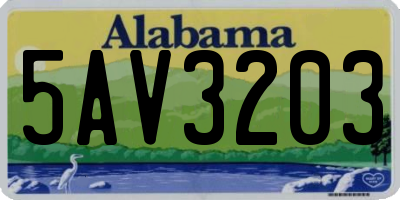 AL license plate 5AV3203
