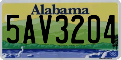 AL license plate 5AV3204