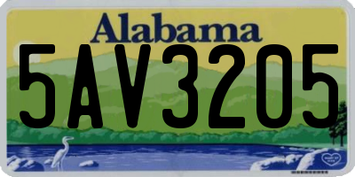 AL license plate 5AV3205